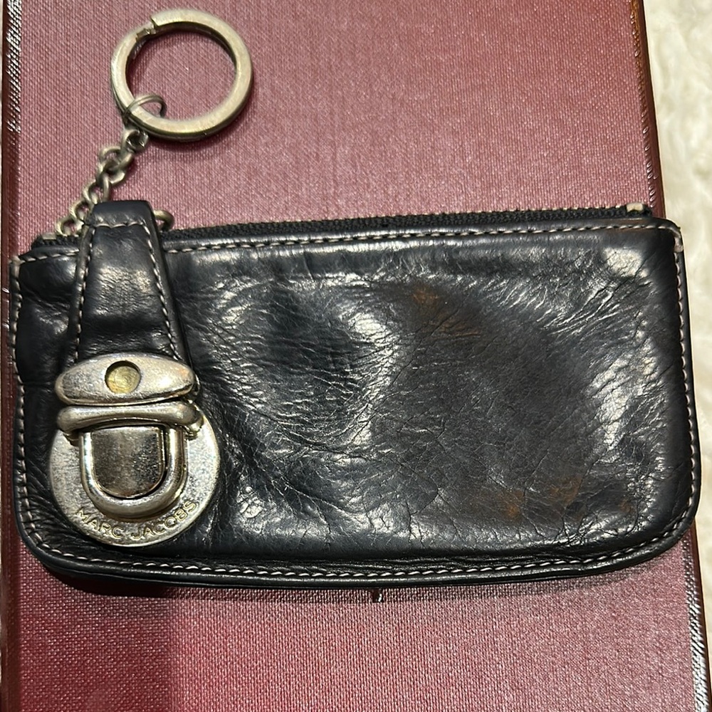 Black Leather Keychain Wallet